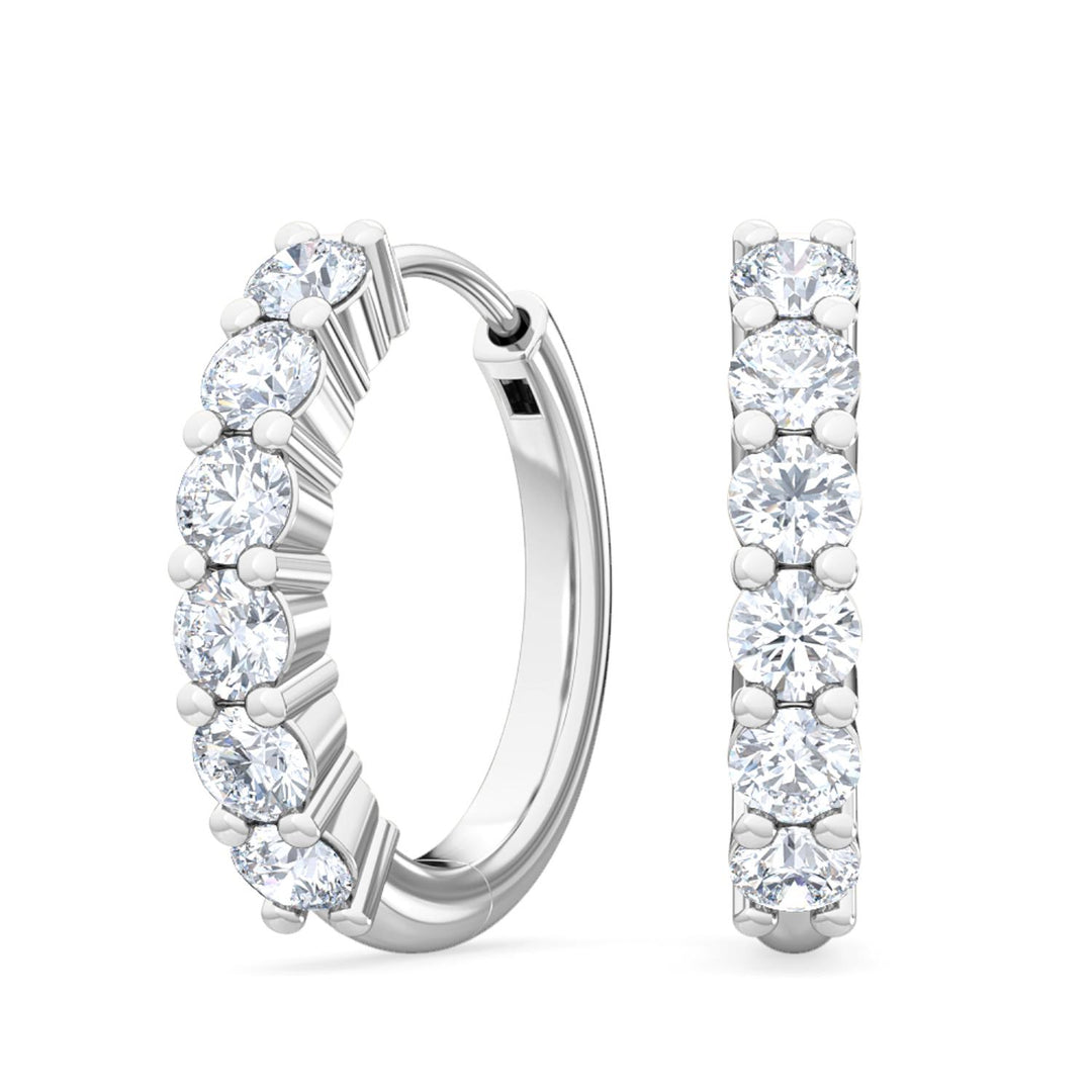 0.48ctw Round Brilliant Lab-Grown Diamond Huggie Hoop Earrings in 14kt White Gold