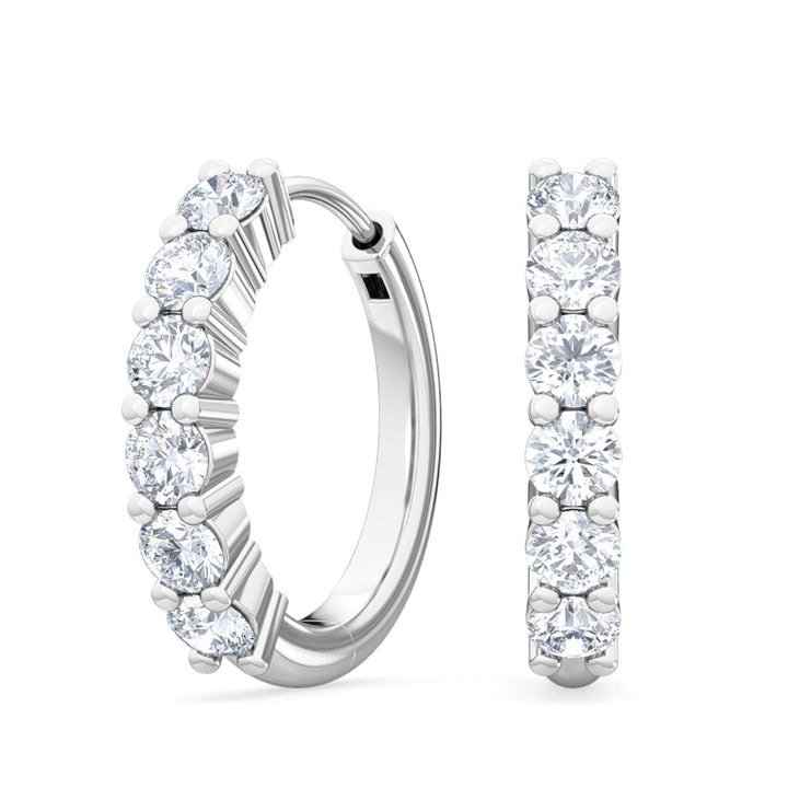 0.48ctw Round Brilliant Lab-Grown Diamond Huggie Hoop Earrings in 14kt White Gold