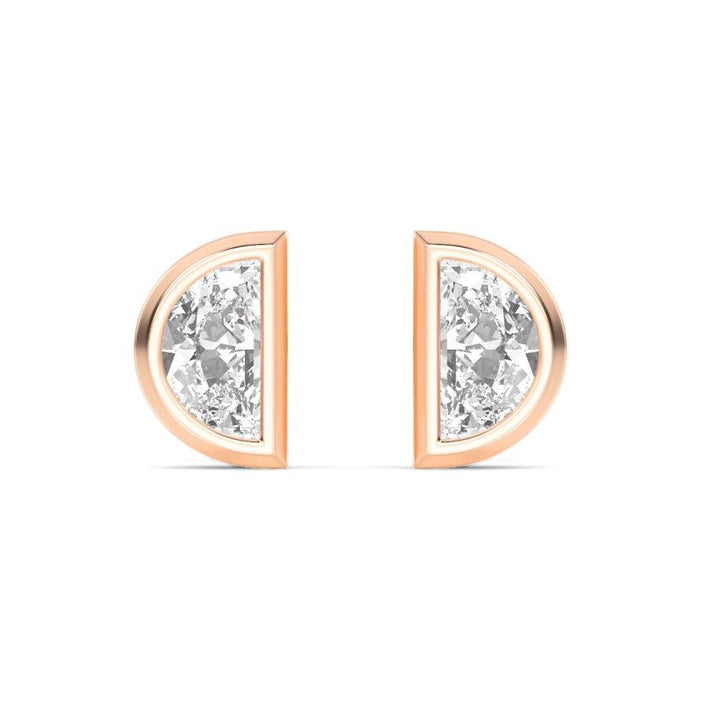 0.54ctw Half-Moon Cut Lab-Grown Diamond Stud Earrings in 14k Gold