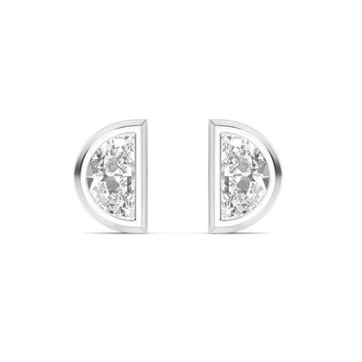 0.54ctw Half-Moon Cut Lab-Grown Diamond Stud Earrings in 14k Gold