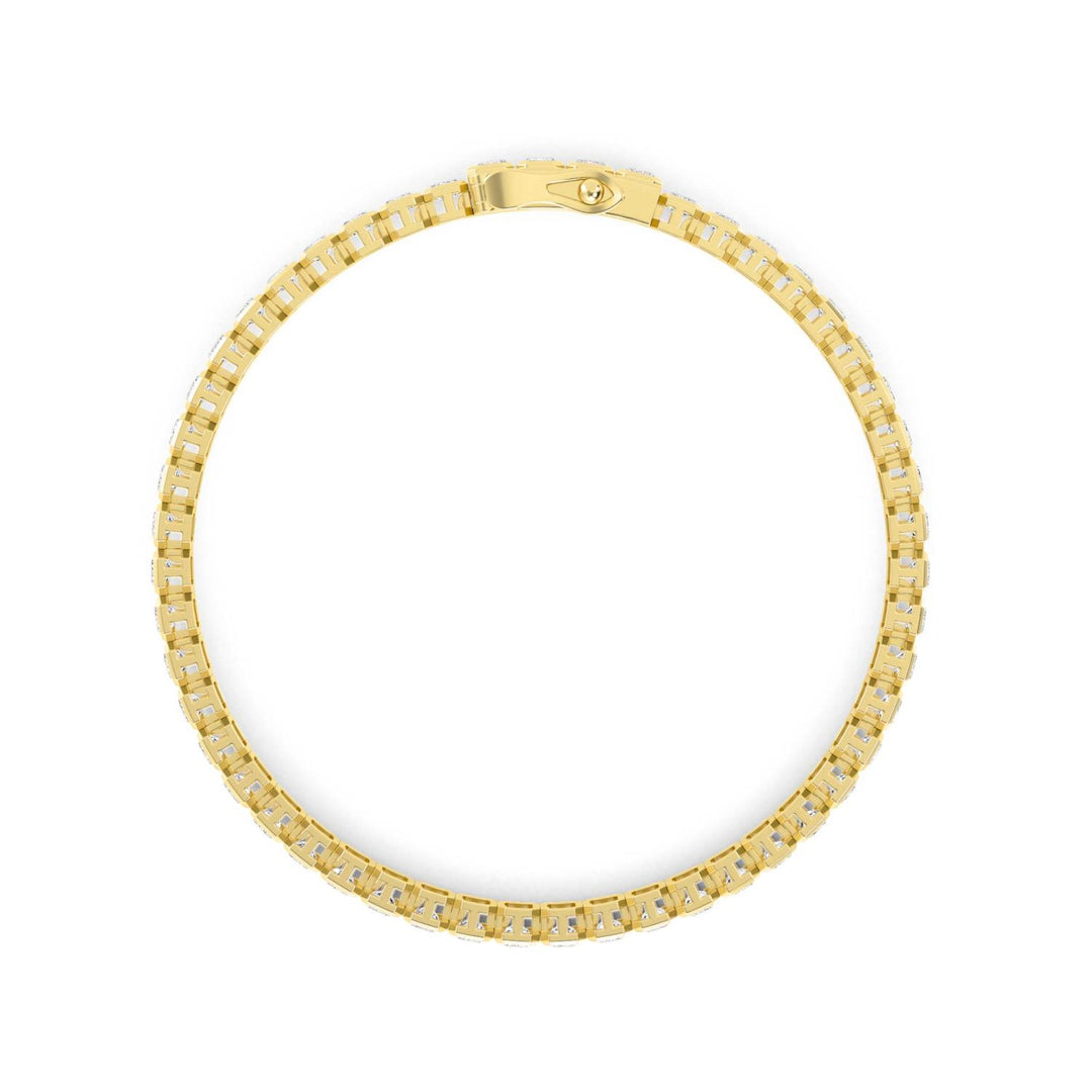 11.22ctw Radiant Cut Lab-Grown Diamond Bezel-Set Tennis Bracelet in 14k Yellow Gold