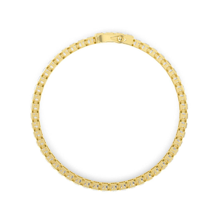 11.22ctw Radiant Cut Lab-Grown Diamond Bezel-Set Tennis Bracelet in 14k Yellow Gold