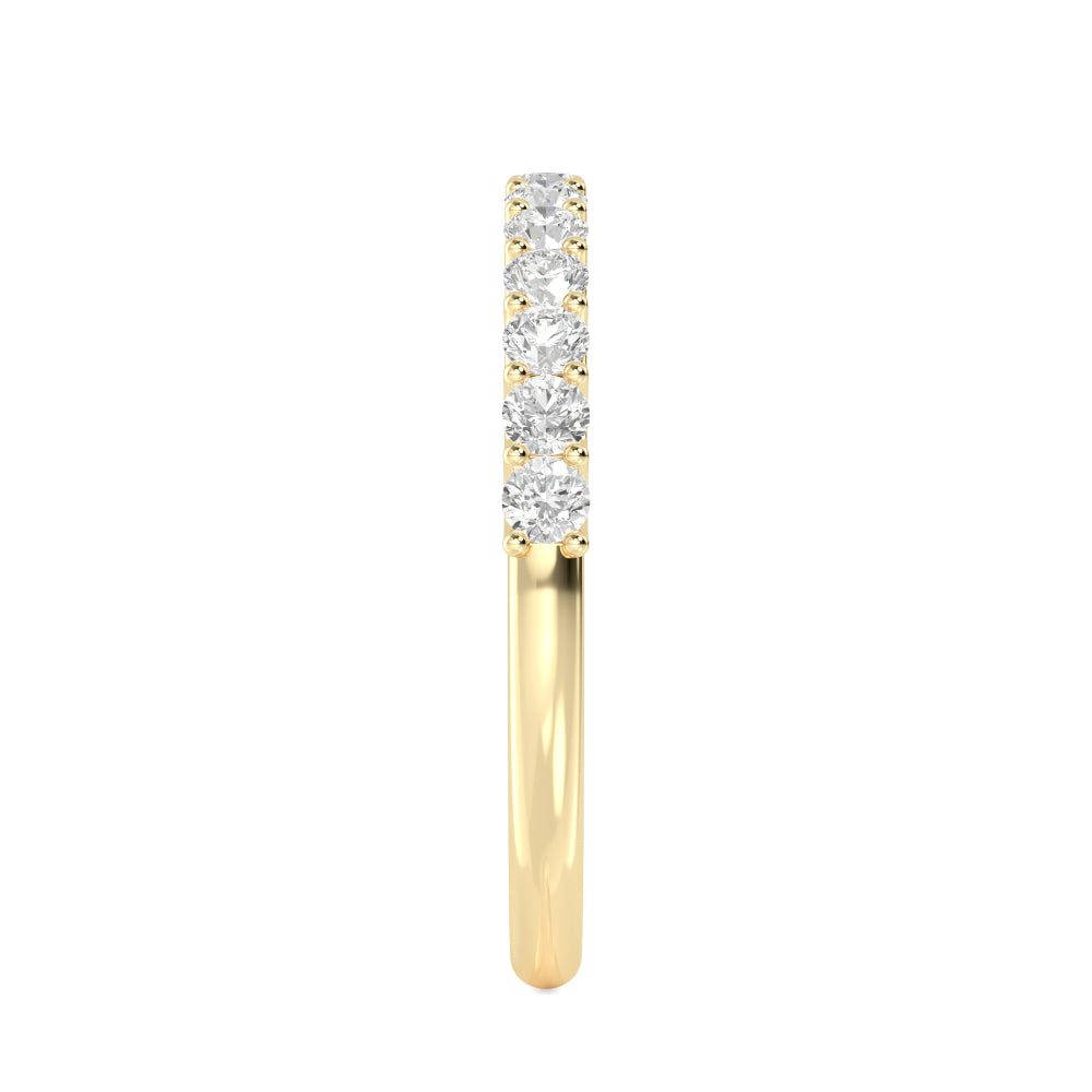 1ctw Round Brilliant Lab-Grown Diamond 10-Stone Wedding Band or Stackable Ring in 14k Yellow Gold