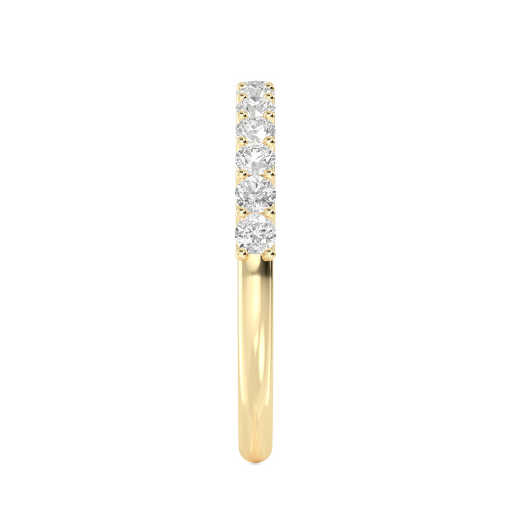 1ctw Round Brilliant Lab-Grown Diamond 10-Stone Wedding Band or Stackable Ring in 14k Yellow Gold