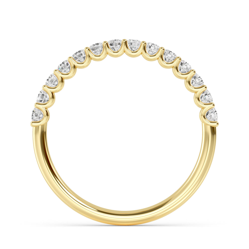 1ctw Round Brilliant Lab-Grown Diamond 10-Stone Wedding Band or Stackable Ring in 14k Yellow Gold