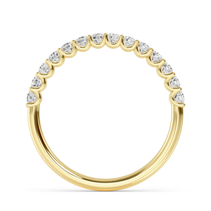 1ctw Round Brilliant Lab-Grown Diamond 10-Stone Wedding Band or Stackable Ring in 14k Yellow Gold