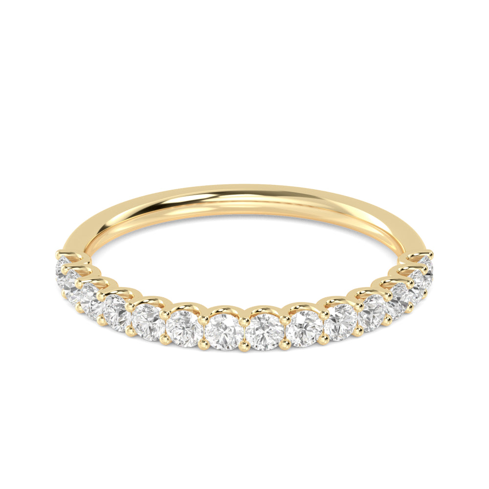 1ctw Round Brilliant Lab-Grown Diamond 10-Stone Wedding Band or Stackable Ring in 14k Yellow Gold