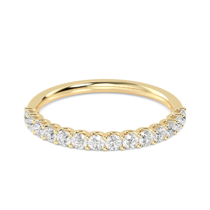 1ctw Round Brilliant Lab-Grown Diamond 10-Stone Wedding Band or Stackable Ring in 14k Yellow Gold
