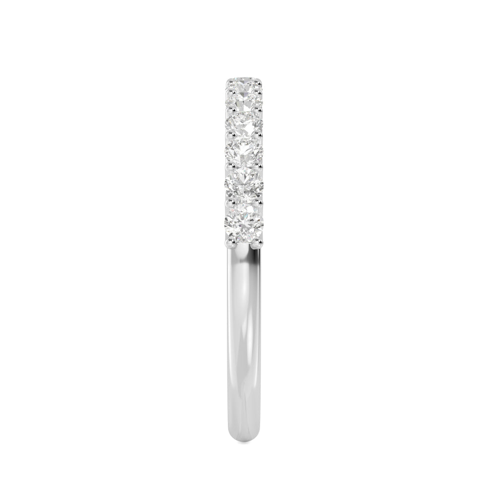 1ctw Round Brilliant Lab-Grown Diamond 10-Stone Wedding Band or Stackable Ring in 14k White Gold