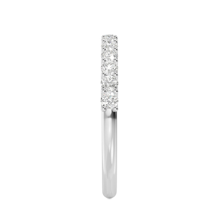 1ctw Round Brilliant Lab-Grown Diamond 10-Stone Wedding Band or Stackable Ring in 14k White Gold