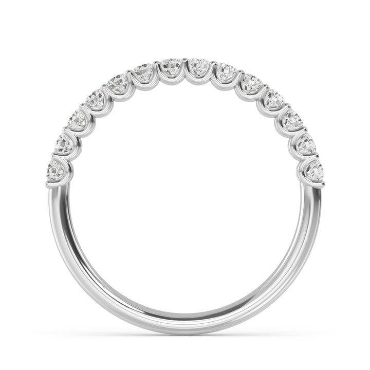 1ctw Round Brilliant Lab-Grown Diamond 10-Stone Wedding Band or Stackable Ring in 14k White Gold