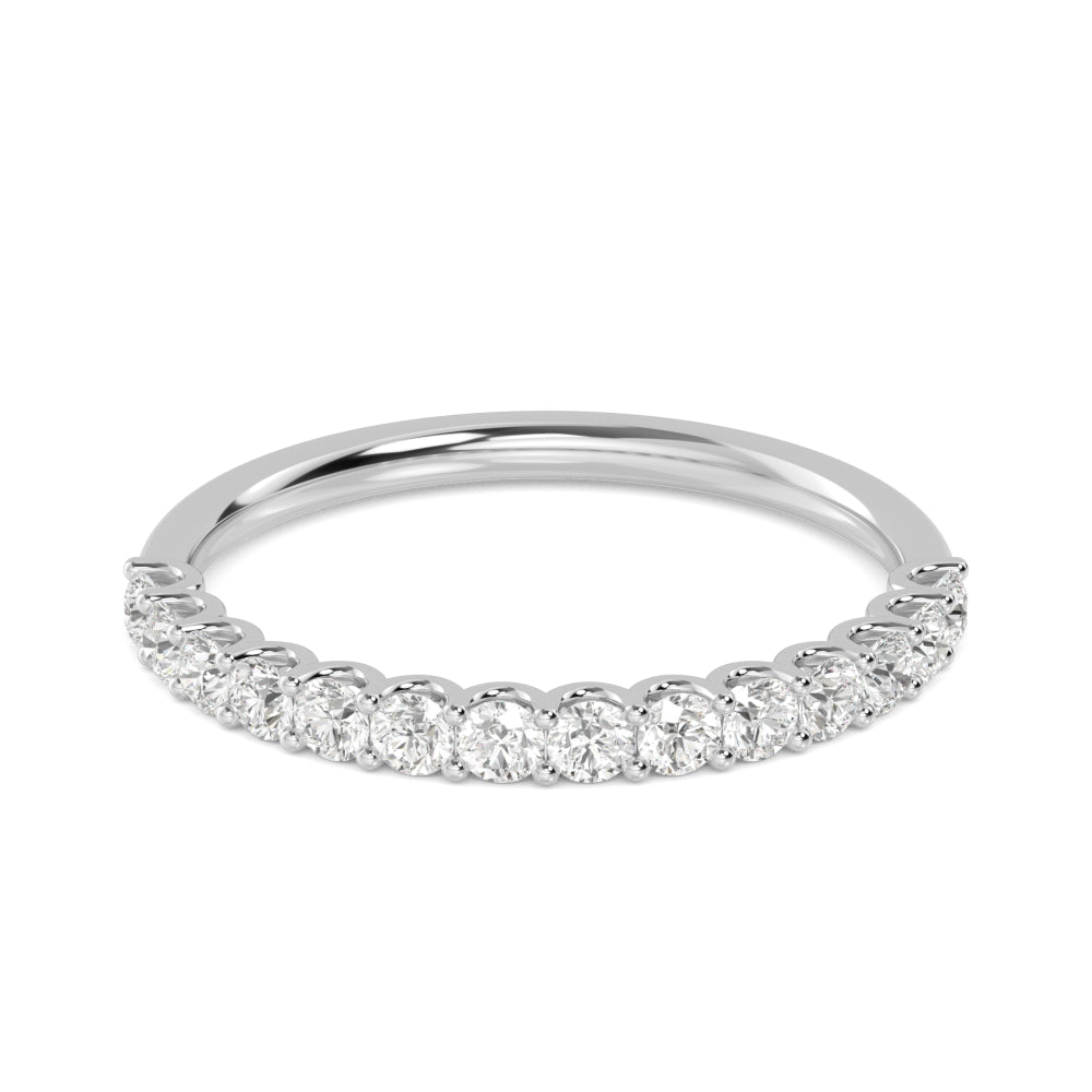 1ctw Round Brilliant Lab-Grown Diamond 10-Stone Wedding Band or Stackable Ring in 14k White Gold