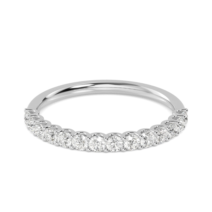 1ctw Round Brilliant Lab-Grown Diamond 10-Stone Wedding Band or Stackable Ring in 14k White Gold