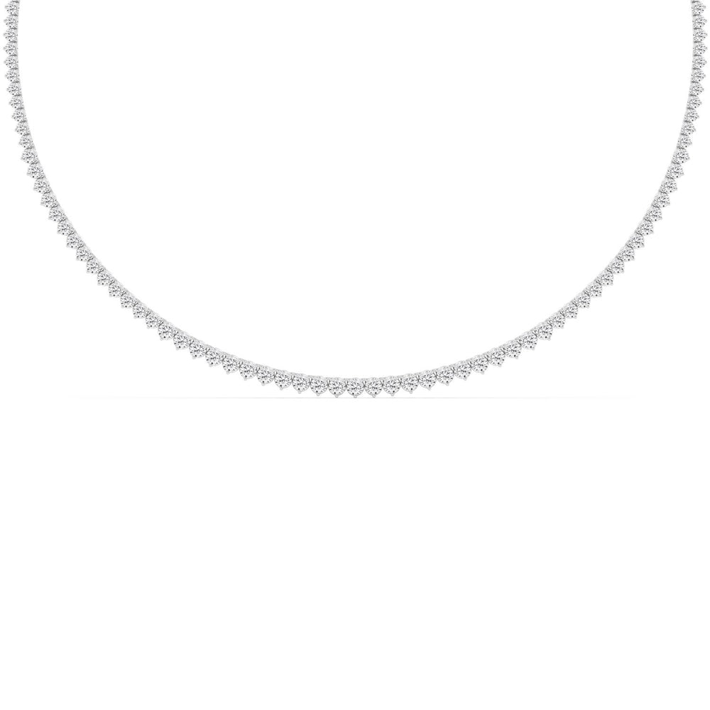 10.01ctw Round Brilliant Lab-Grown Diamond 18" Tennis Necklace in 14k White Gold