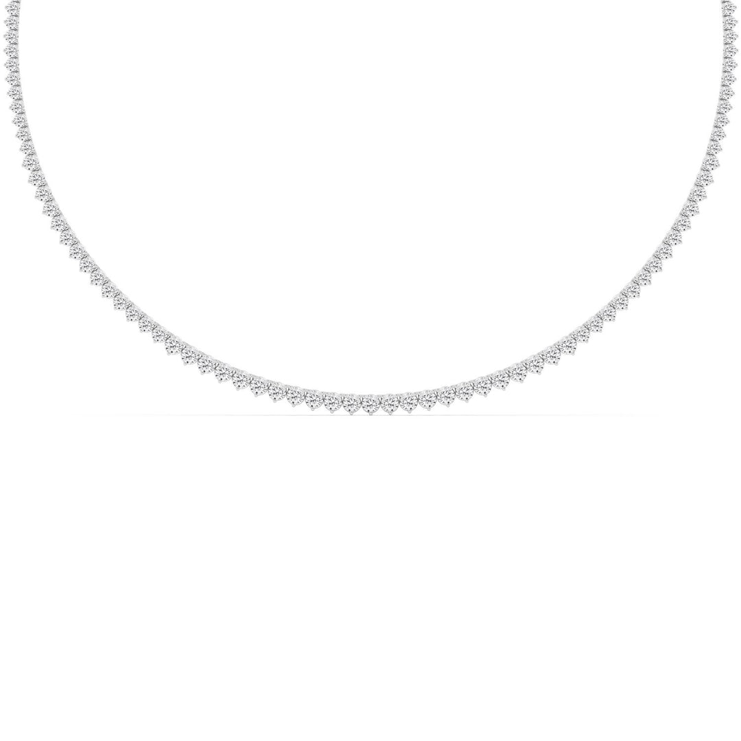 10.01ctw Round Brilliant Lab-Grown Diamond 18" Tennis Necklace in 14k White Gold