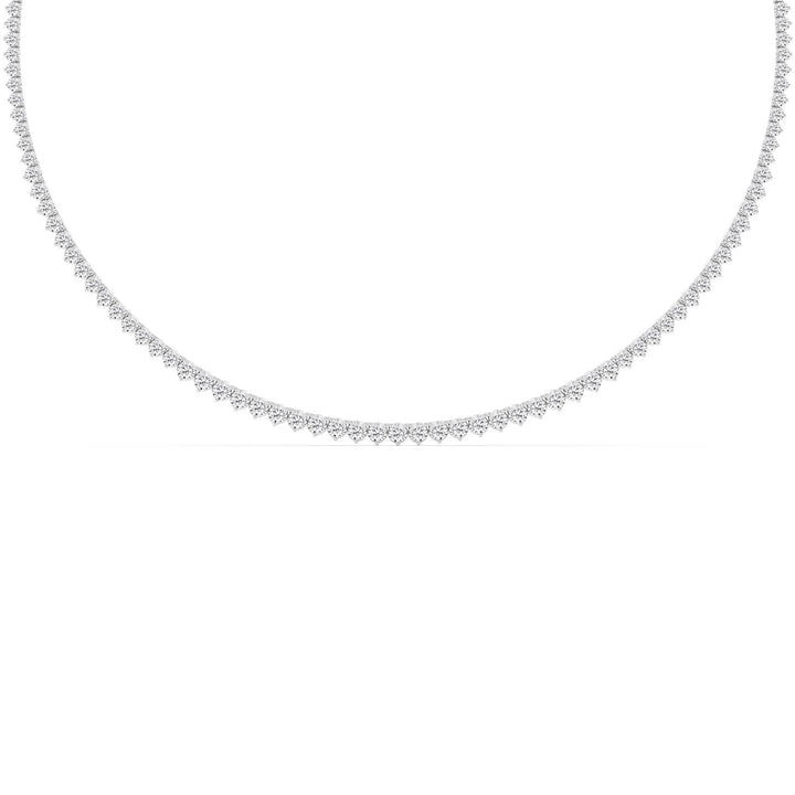 10.01ctw Round Brilliant Lab-Grown Diamond 18" Tennis Necklace in 14k White Gold