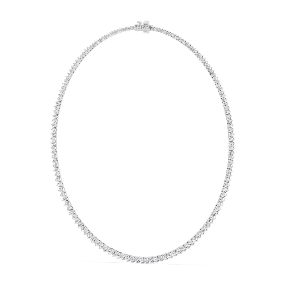 10.01ctw Round Brilliant Lab-Grown Diamond 18" Tennis Necklace in 14k White Gold