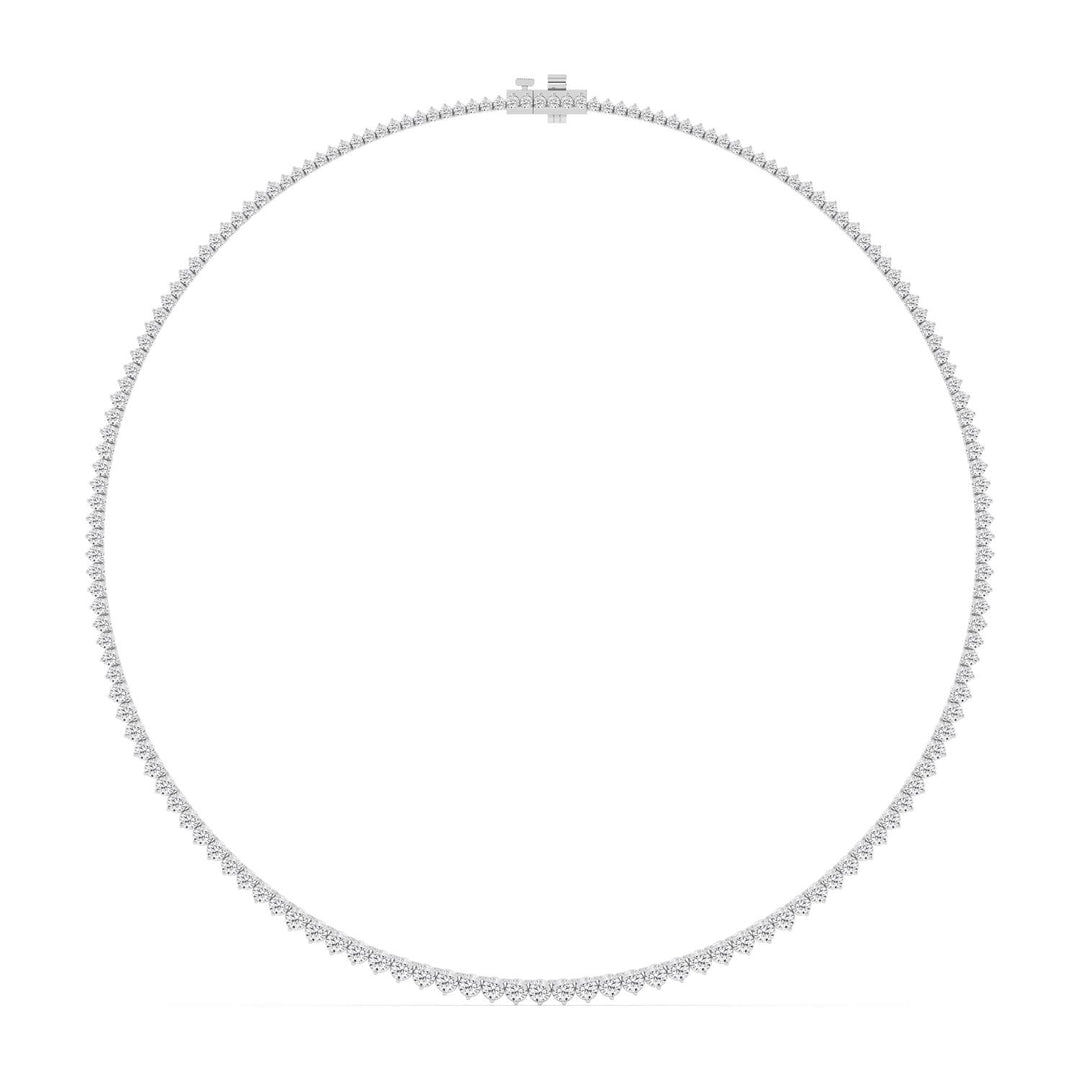10.01ctw Round Brilliant Lab-Grown Diamond 18" Tennis Necklace in 14k White Gold