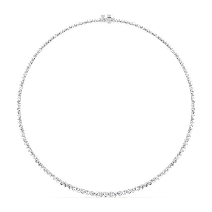 10.01ctw Round Brilliant Lab-Grown Diamond 18" Tennis Necklace in 14k White Gold