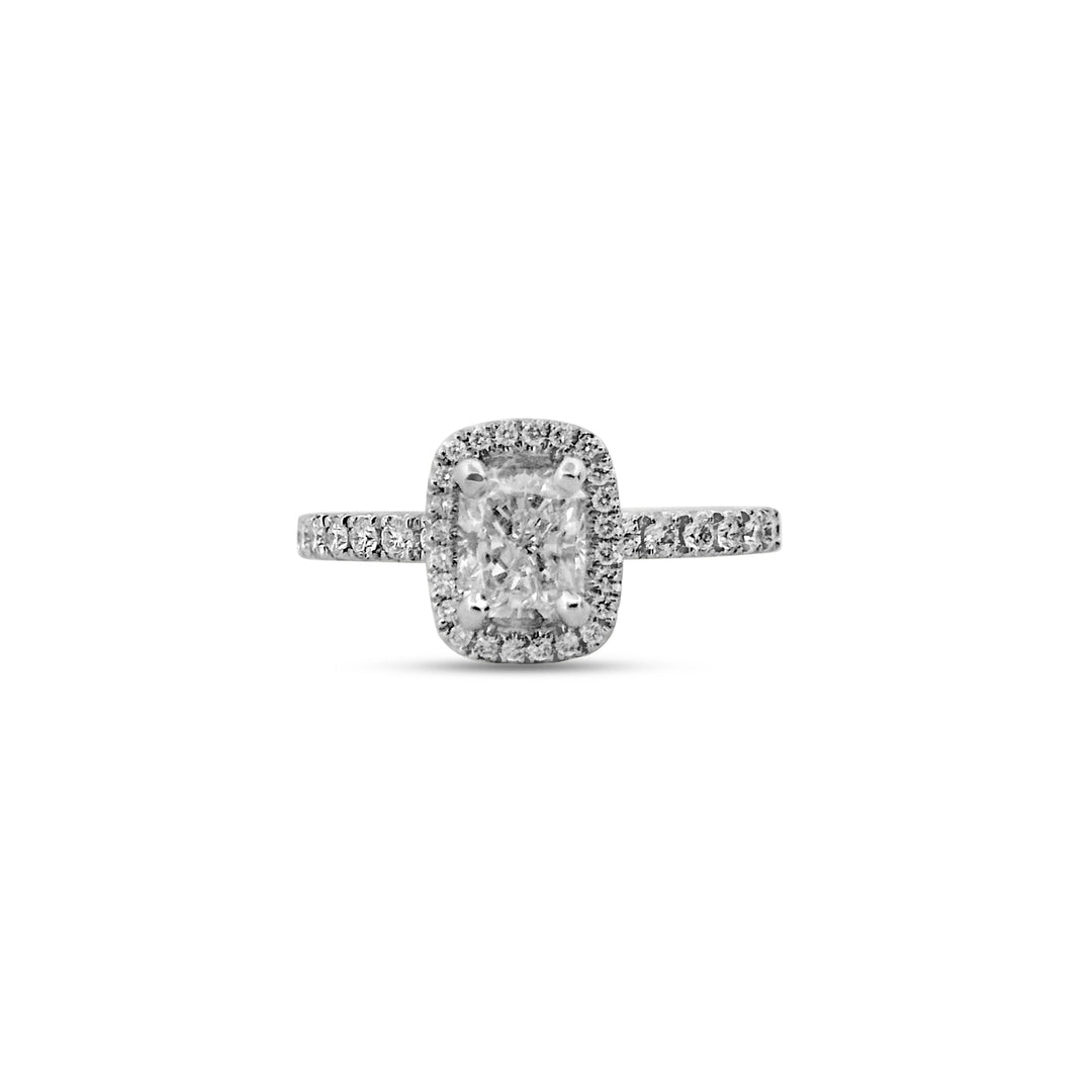 Radiant Cut Diamond Halo Engagement Ring
