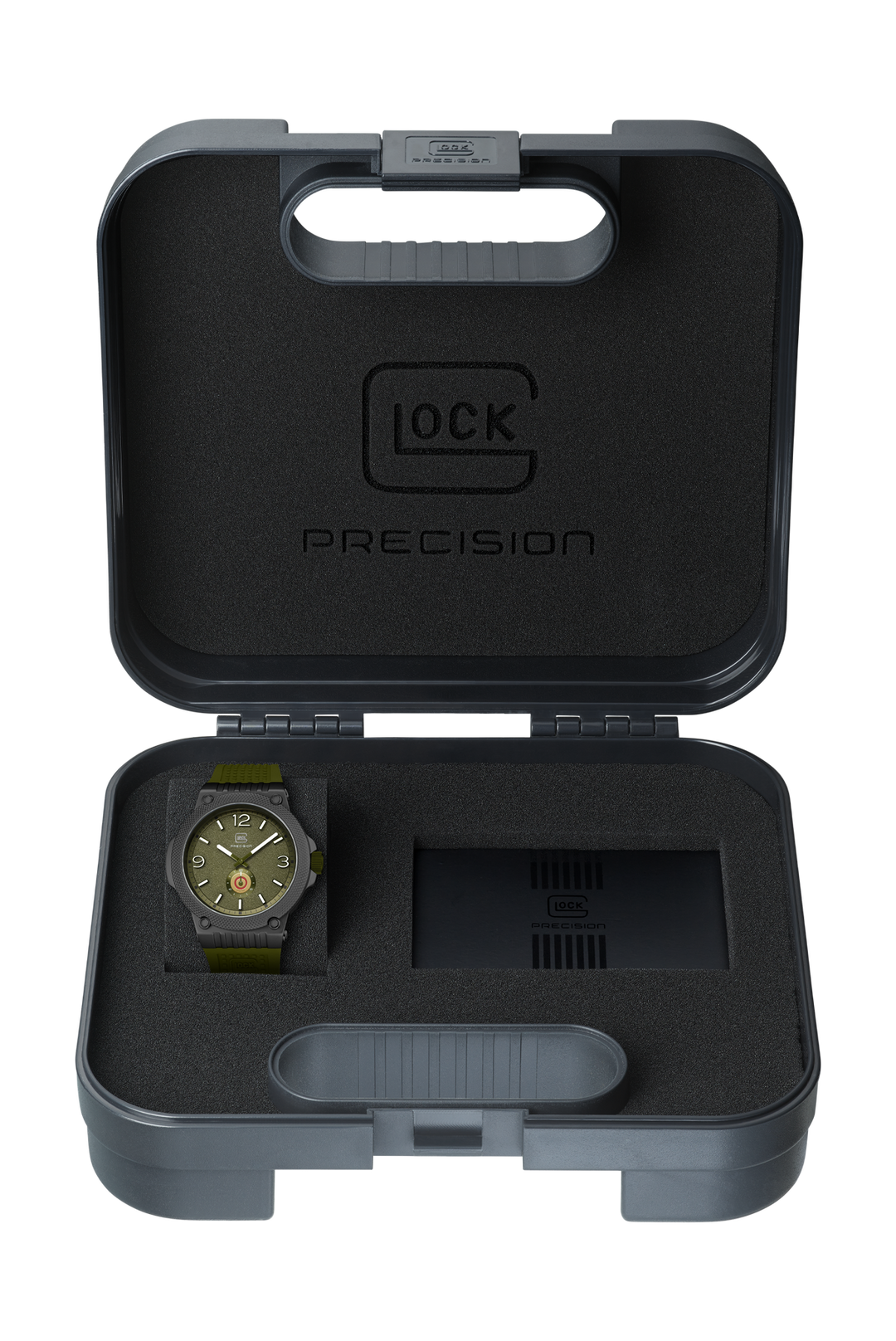 GLOCK GW-43-2-24 43mm Quartz Watch with Silicone Strap in Army Green