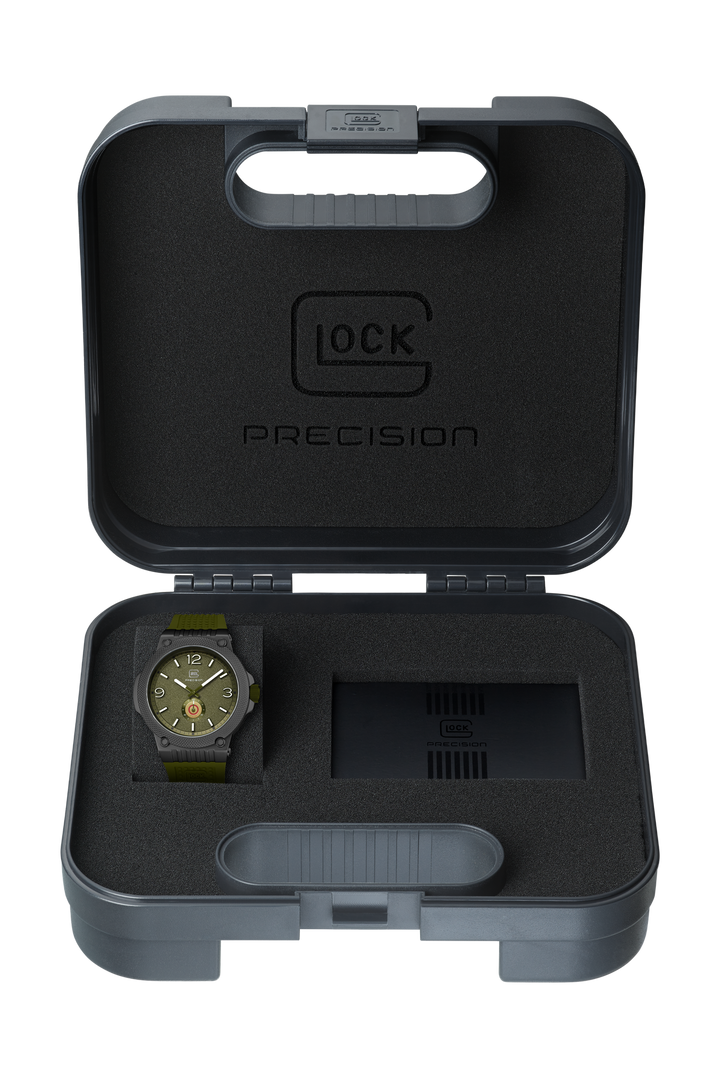 GLOCK GW-43-2-24 43mm Quartz Watch with Silicone Strap in Army Green