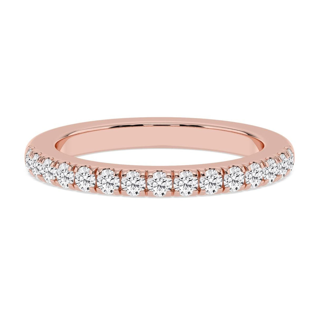 0.25ctw Round Brilliant Lab-Grown Diamond Stackable Wedding Band in 14k Rose Gold
