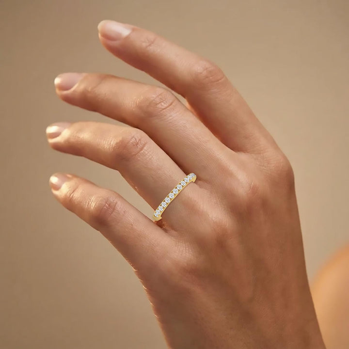 0.25ctw Round Brilliant Lab-Grown Diamond Stackable Wedding Band in 14k Yellow Gold
