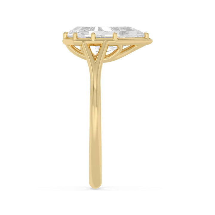 IGI Graded 3.09ct Pear Step-Cut Lab-Grown Diamond Solitaire Engagement Ring in 14k Yellow Gold