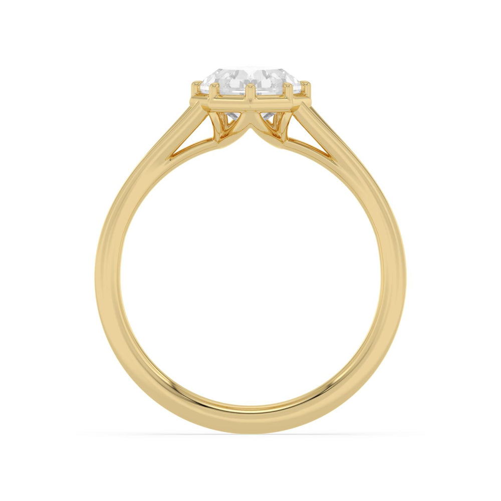 IGI Graded 3.09ct Pear Step-Cut Lab-Grown Diamond Solitaire Engagement Ring in 14k Yellow Gold