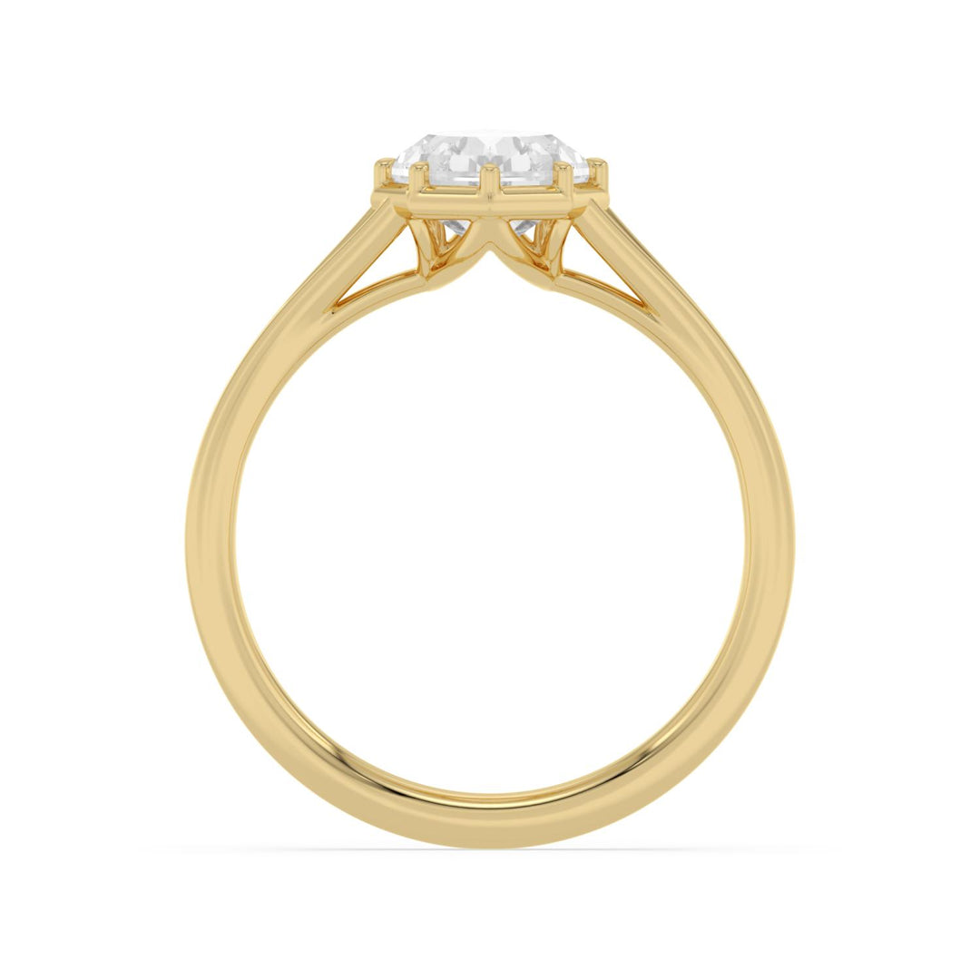 IGI Graded 3.09ct Pear Step-Cut Lab-Grown Diamond Solitaire Engagement Ring in 14k Yellow Gold