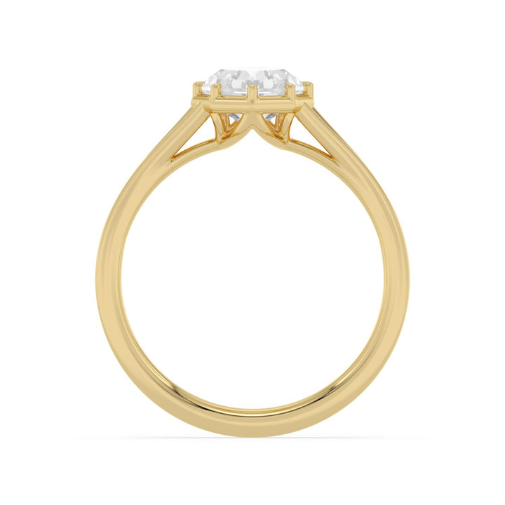 IGI Graded 3.09ct Pear Step-Cut Lab-Grown Diamond Solitaire Engagement Ring in 14k Yellow Gold
