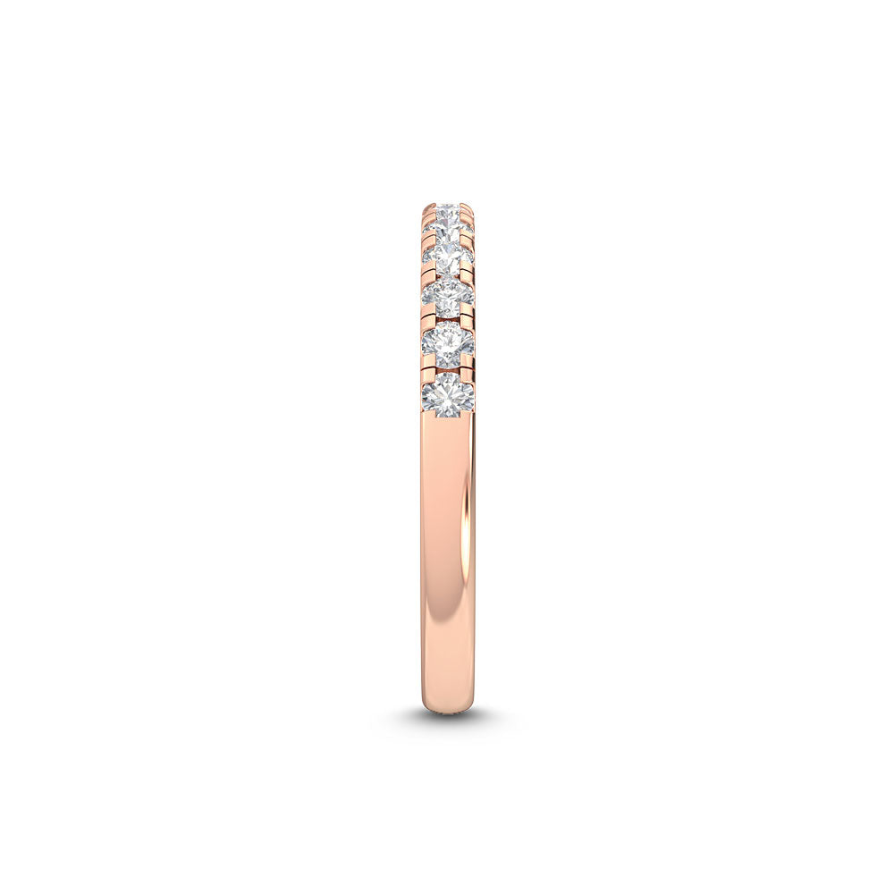 0.63ctw Round Brilliant Lab-Grown Diamond Wedding Band or Stackable Ring in 14k Rose Gold
