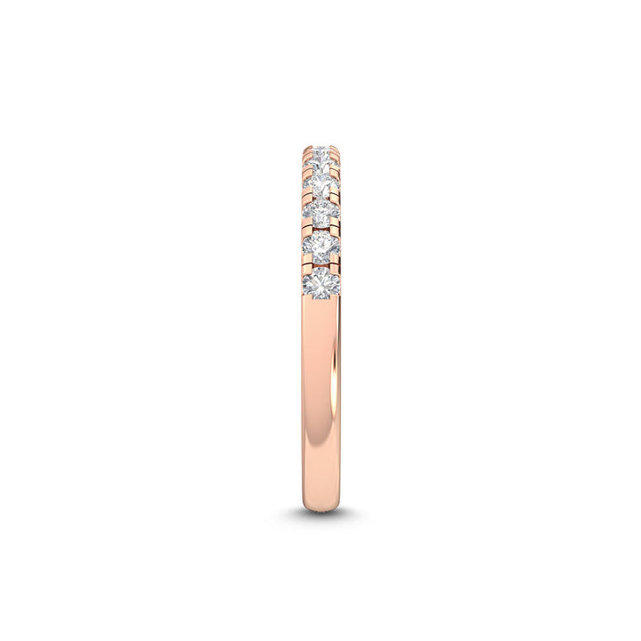 0.63ctw Round Brilliant Lab-Grown Diamond Wedding Band or Stackable Ring in 14k Rose Gold