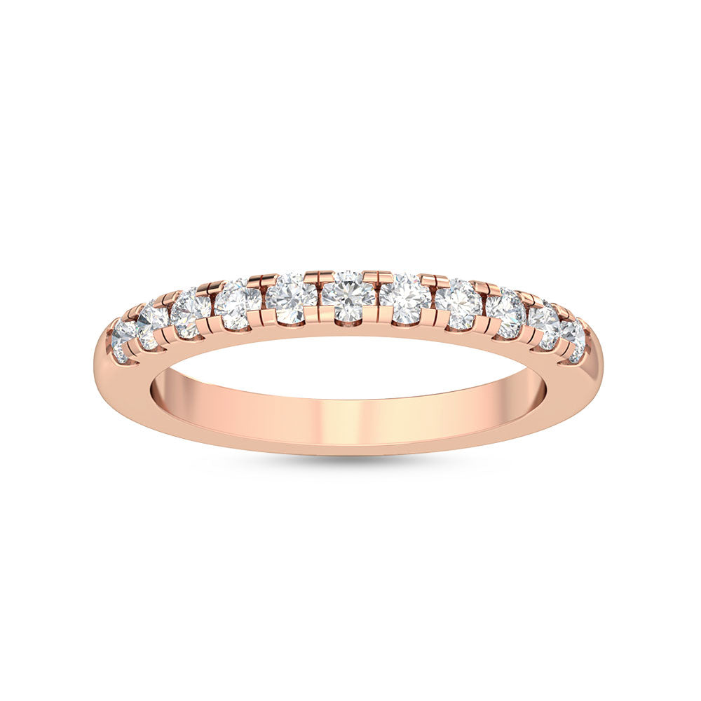 0.63ctw Round Brilliant Lab-Grown Diamond Wedding Band or Stackable Ring in 14k Rose Gold