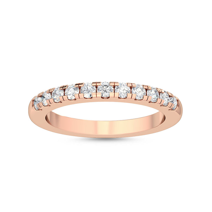 0.63ctw Round Brilliant Lab-Grown Diamond Wedding Band or Stackable Ring in 14k Rose Gold