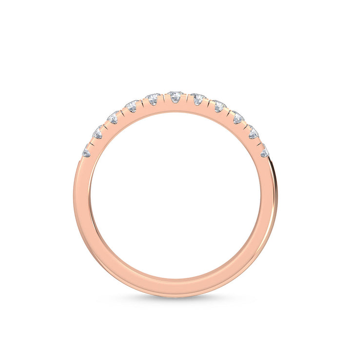 0.63ctw Round Brilliant Lab-Grown Diamond Wedding Band or Stackable Ring in 14k Rose Gold