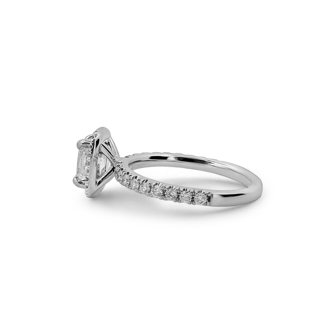 Radiant Cut Diamond Halo Engagement Ring
