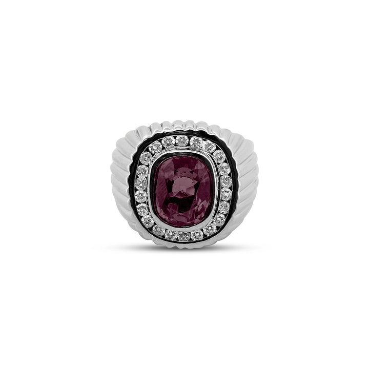 Purple Spinel and Diamond Ring in 18k White Gold