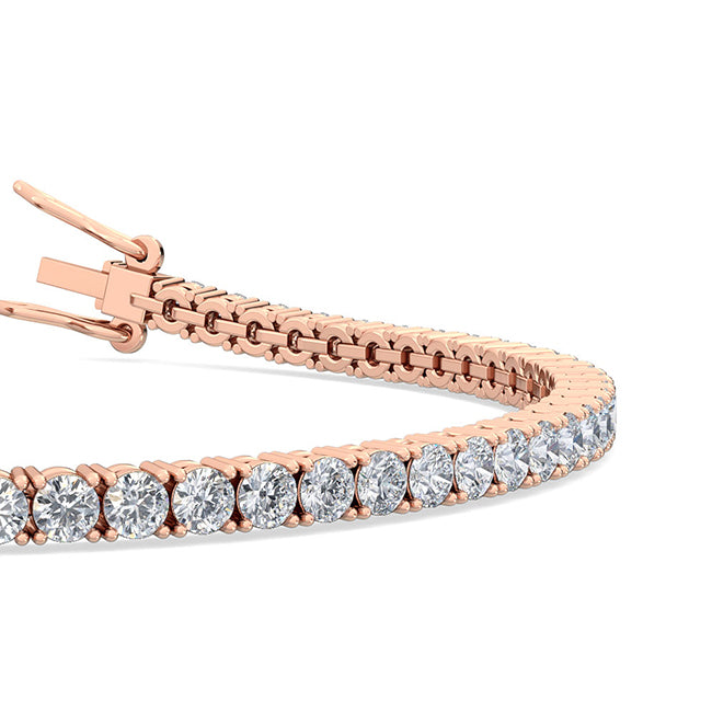 4.02ctw Round Brilliant Cut Lab-Grown Diamond Tennis Bracelet in 14k Rose Gold