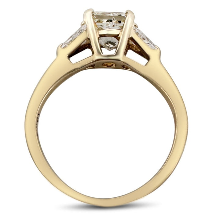 EGL Graded 1.33ctw Radiant Cut With Triangle Sides Natural Diamond Engagement Ring in 18k Yellow Gold