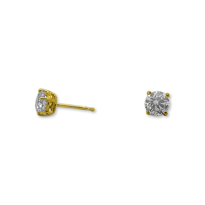 EGL Graded 1.23ctw Round Brilliant Natural Diamond Stud Earrings in 14k Yellow Gold