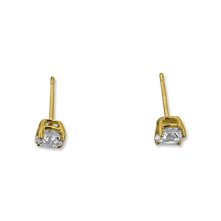 EGL Graded 1.23ctw Round Brilliant Natural Diamond Stud Earrings in 14k Yellow Gold