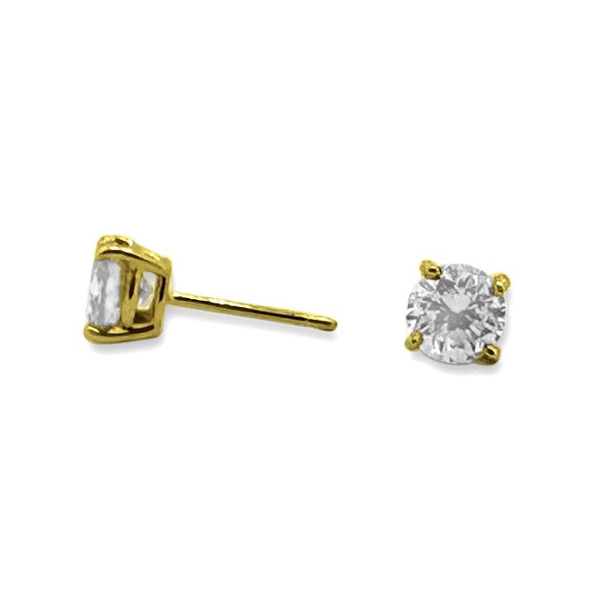 1.55ctw Round Brilliant Natural Diamond Stud Earrings in 14k Yellow Gold