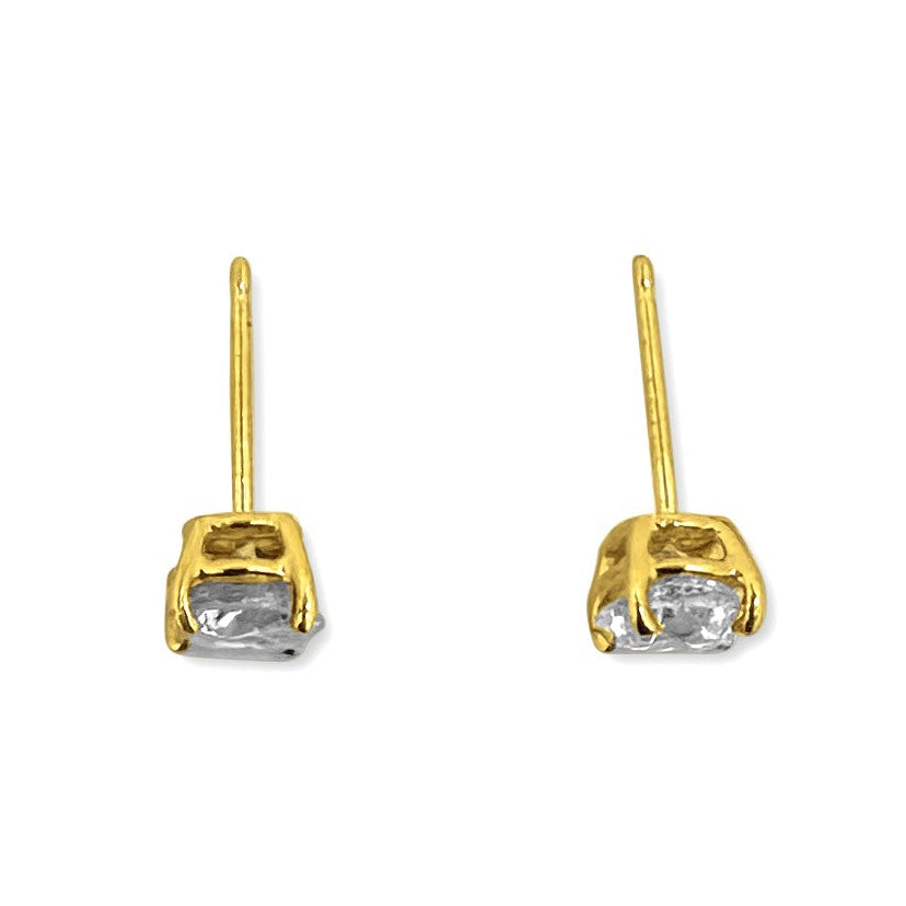 1.55ctw Round Brilliant Natural Diamond Stud Earrings in 14k Yellow Gold