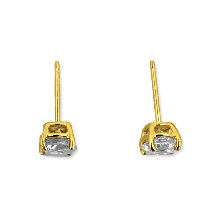 1.55ctw Round Brilliant Natural Diamond Stud Earrings in 14k Yellow Gold