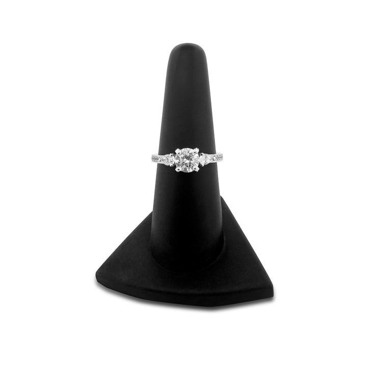 1.27ctw Round Brilliant With Pear Sides Natural Diamond Engagement Ring in 14k White Gold