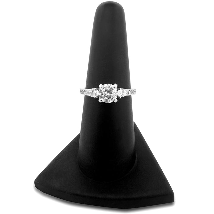 1.27ctw Round Brilliant With Pear Sides Natural Diamond Engagement Ring in 14k White Gold