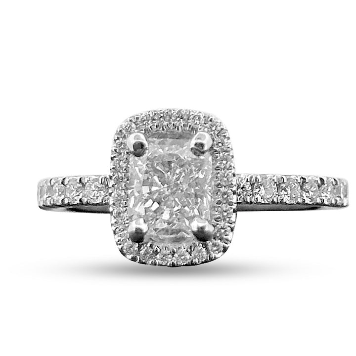 Radiant Cut Diamond Halo Engagement Ring