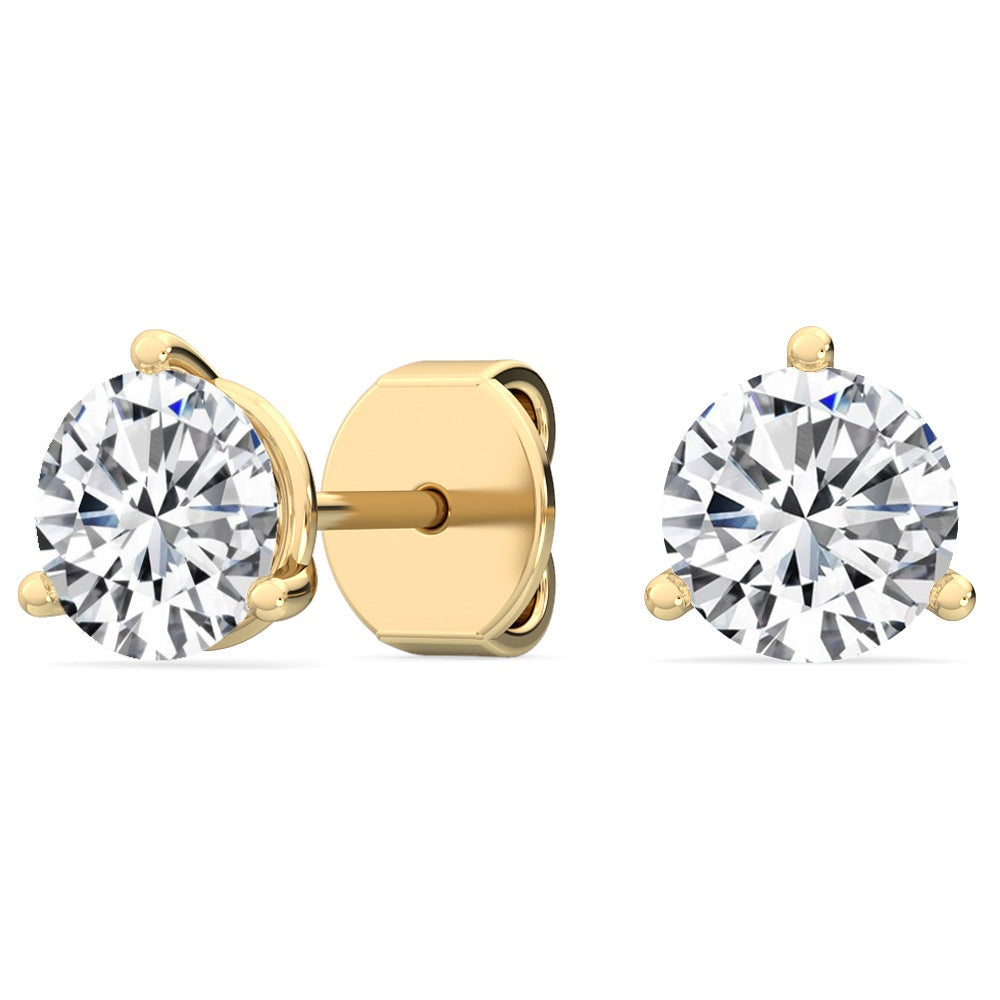 CYBER MONDAY! Limited Offer - Round Brilliant Lab-Grown Diamond Stud Earrings in 14 Karat Gold
